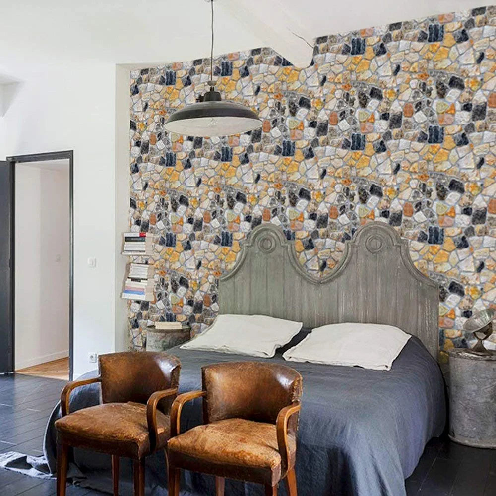 Jaamso Royals New 3d Effect Stone Peel and Stick Self Adhesive Wallpaper Wall Sticker Wallpaper 6
