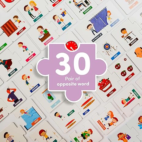 Mittimate Opposite Word Educational Jigsaw Puzzle Game for Kids Age 2 to 4 Old 60 Pieces Puzzle Toy