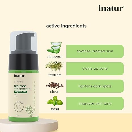 Inatur Tea Tee Foaming Face Wash - 100 ml