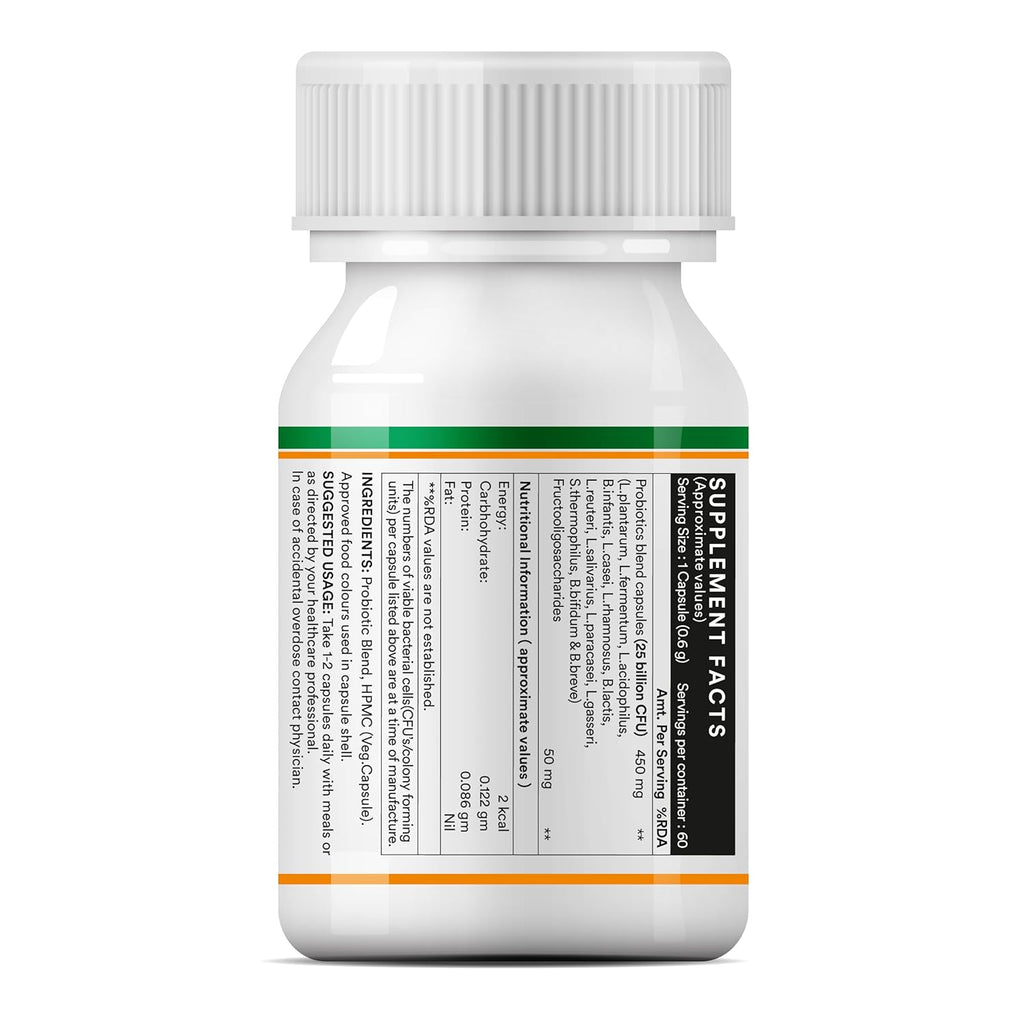 INLIFE Prebiotic and Probiotics Forte Supplement for Men & Women 25 billion CFU with 14 Strains | Digestion Gut & Immunity Health Supplement - 60 Capsules (Pack of 1)