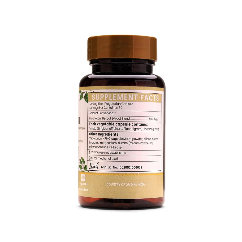 Ayurleaf Herbals Trikatu Capsules - 60 Caps | Pack of 2