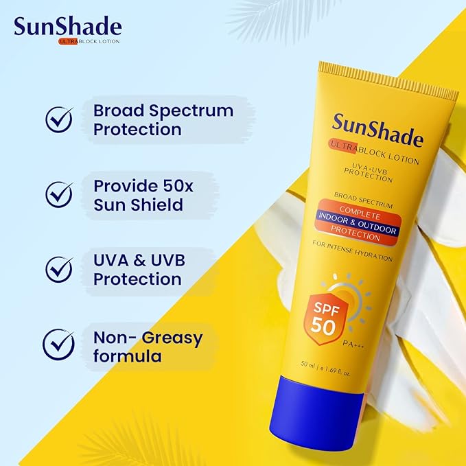 Leeford Sunshade Ultra Block Sunscreen SPF 50 PA+++ Lotion for Face & Body - 50 ml