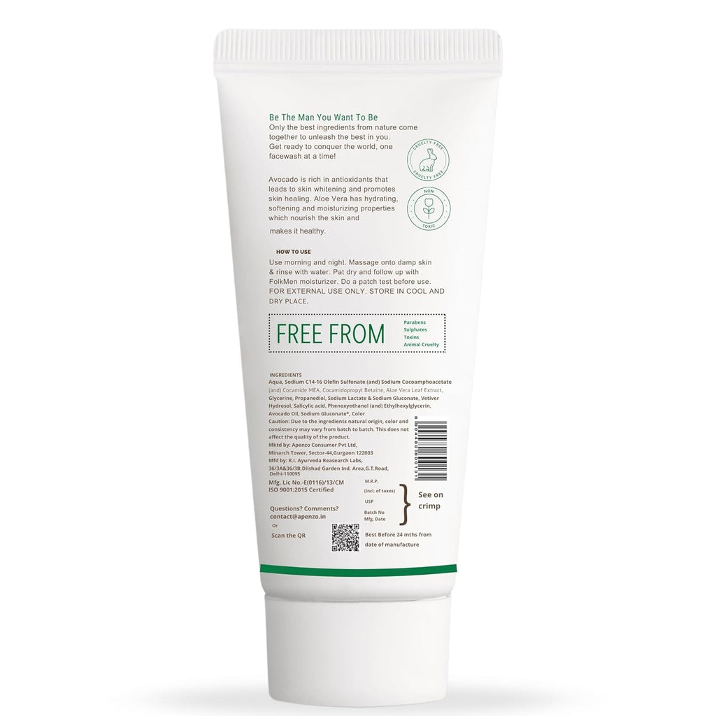 FolkMen Classic Hydrating Facewash For Men - 90 ml