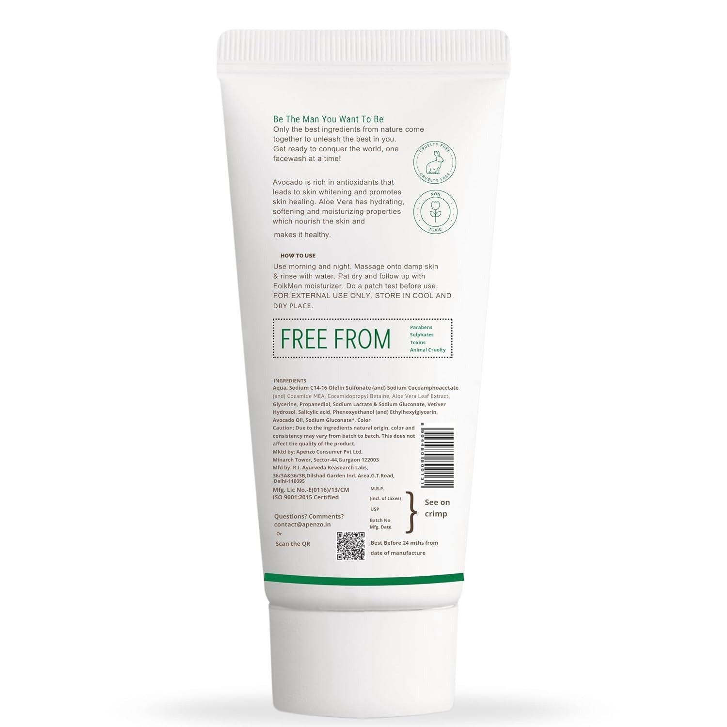 FolkMen Classic Hydrating Facewash For Men - 90 ml
