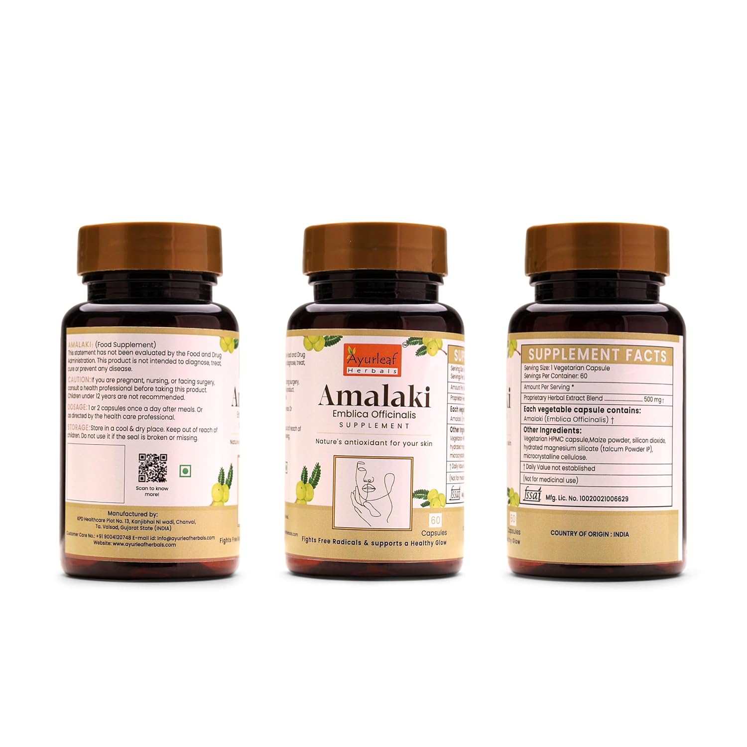 Ayurleaf Herbals Amalaki Capsules - 60 Caps (Pack of 2)