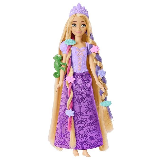 Mattel Disney Princess Toys Rapunzel Doll with Color-Change Hair Extensions