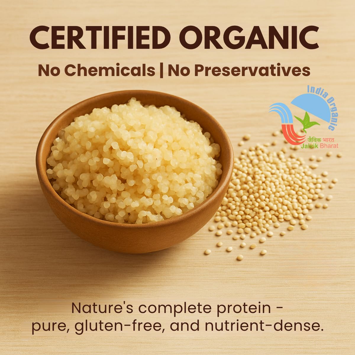 Earthen Story Certified Organic Raw Quinoa Seeds 500 g | Lab Tested for 200+ Pesticides | NPOP Approved & Traceable with Transaction Certificate | Gluten-Free, High Protein & Fibre