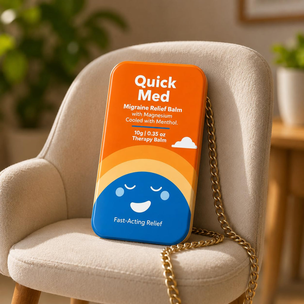 Quick Med Migraine Relief Balm 10g – Fast Relief in Just 2 Minutes | Cooling Menthol Formula | Pocket-Size Therapy Balm