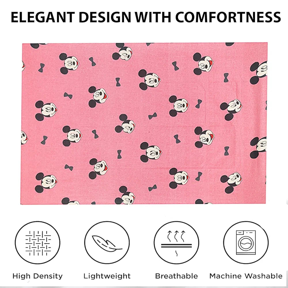 Kuber Industries Cotton Single Bedsheet with 1 Pillow Cover Wrinkle Bedroom Pink