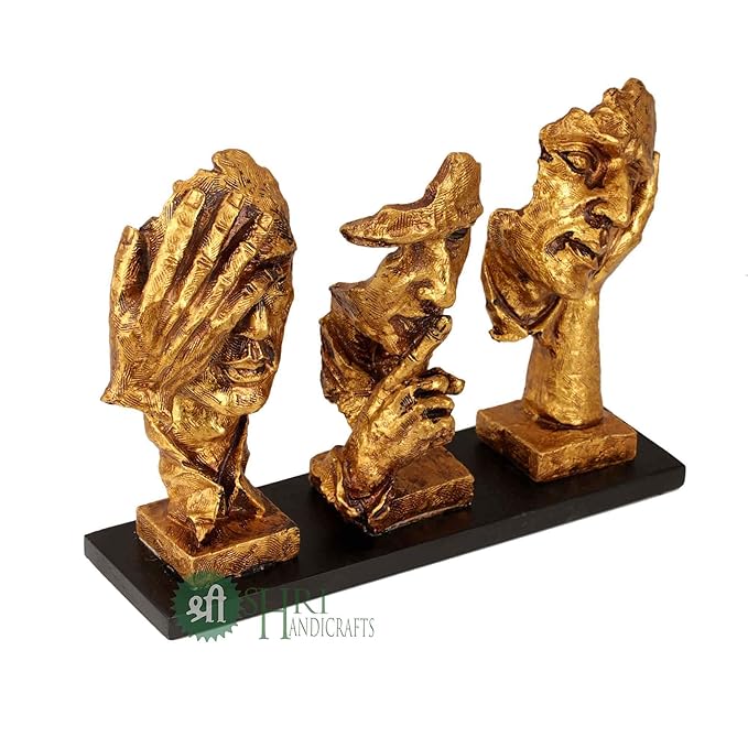 Indicast Porcelain Modern Human Faces Statue Table Desk Decor 8 Inch Handcrafted Decorative Showpiece
