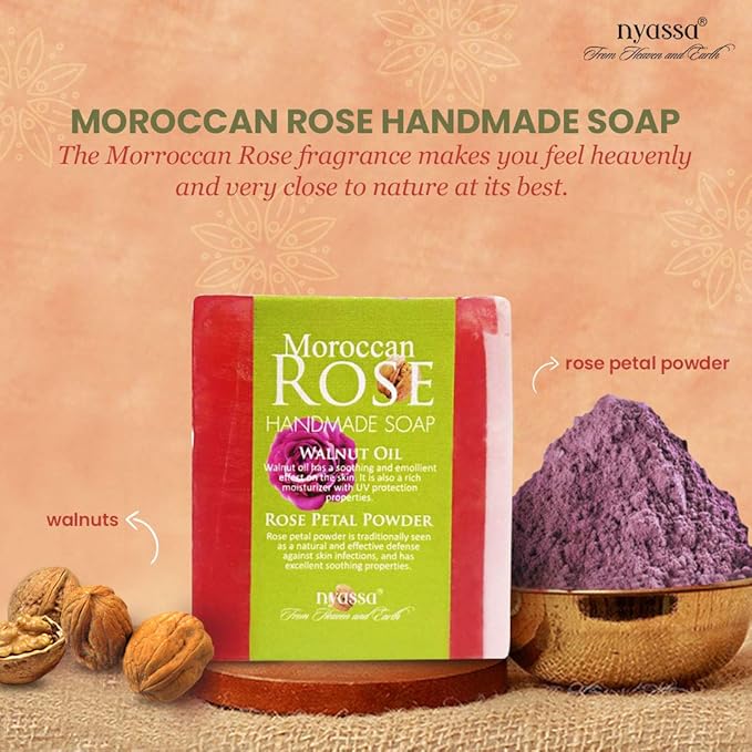 Nyassa Moroccan Rose Natural Bathing Handmade Soap - 150 Gms