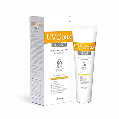 Brinton UV Doux SPF 50 PA+++ Mineral Based Sunscreen Gel - 50 gms