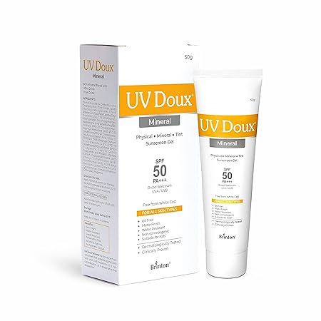 Brinton UV Doux SPF 50 PA+++ Mineral Based Sunscreen Gel - 50 gms
