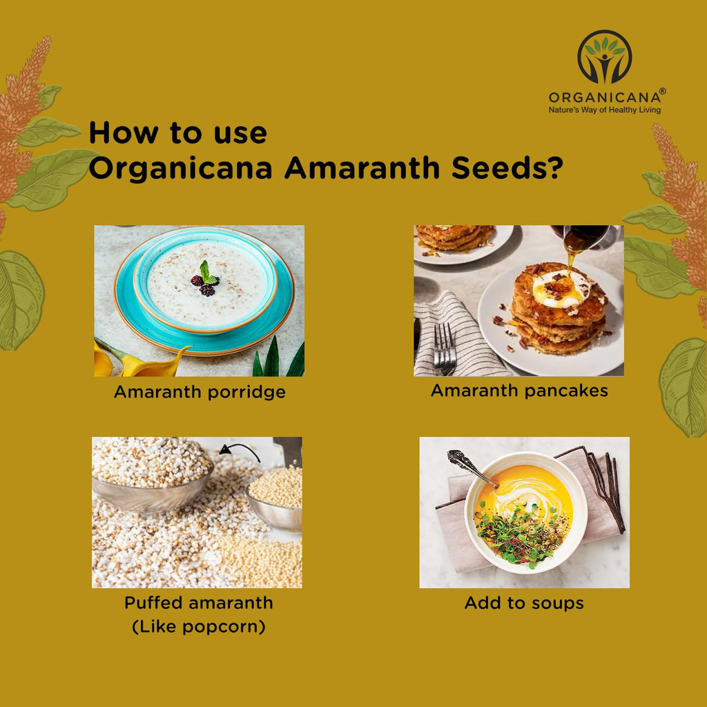Organicana Whole Amaranth 400gm (Pack of 1) - Rajgira for Fasting | Ramdana seeds | Gluten Free Atta | High in Fibre and Protein