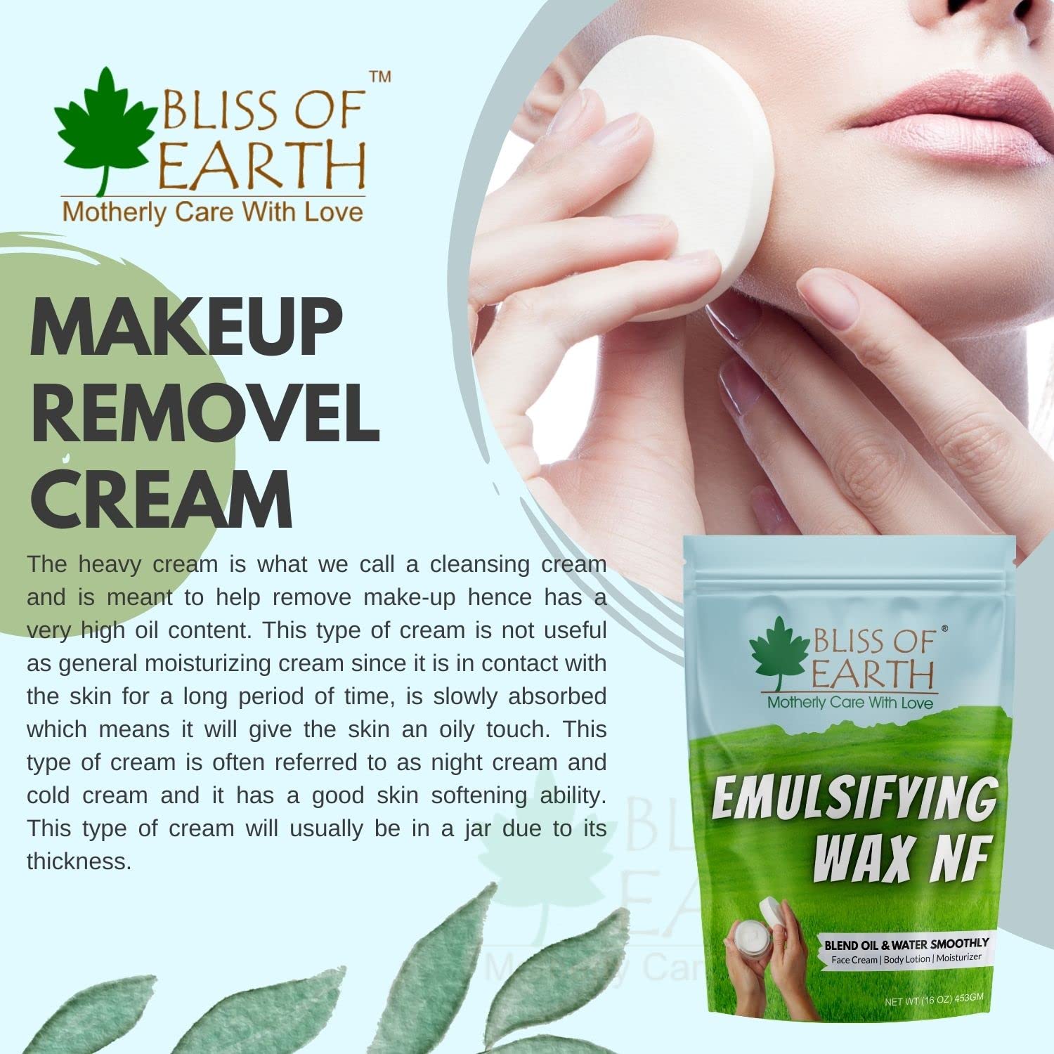 Bliss of Earth Emulsifying Wax NF Cosmetic Grade Wax Best for Thickening Soap, Lotion, Body Moisturizer & DIY Products 453gm
