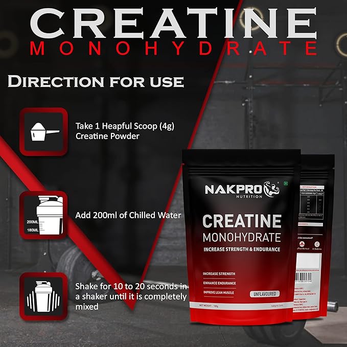 Nakpro Micronized Creatine Monohydrate Unflavoured - 100 gms