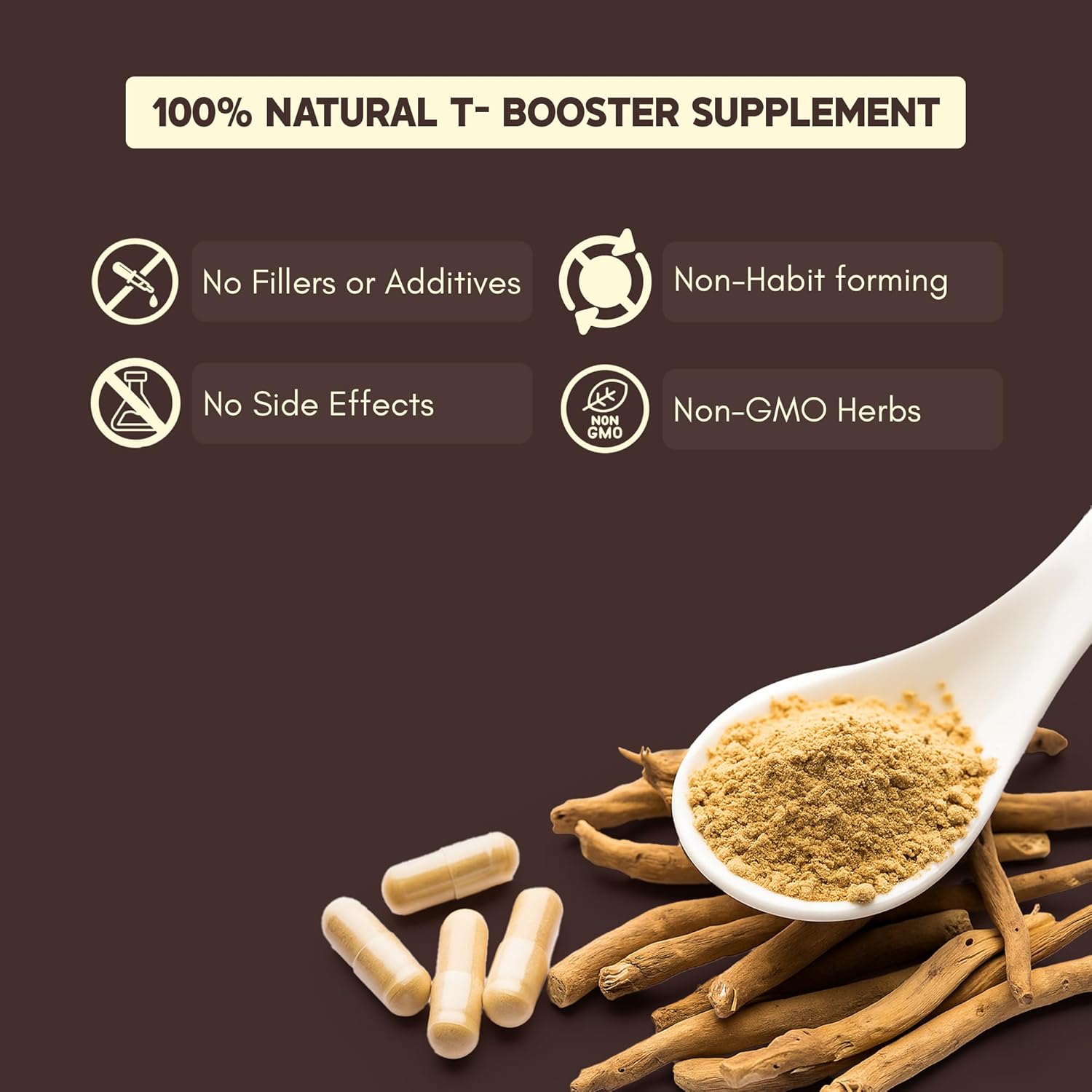 Rasayanam T-Charge Capsules (500mg) | 3-in-1 T - Levels Supplement for Men with Shilajit, Ashwagandha & Safed Musli | Supports Muscle Growth, Energy, Strength, Stamina & Performance - 60 Capsules
