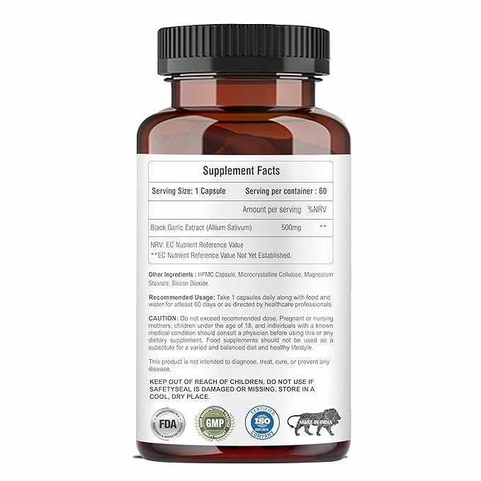 Raskam Black Garlic Capsules - 60 veg Caps