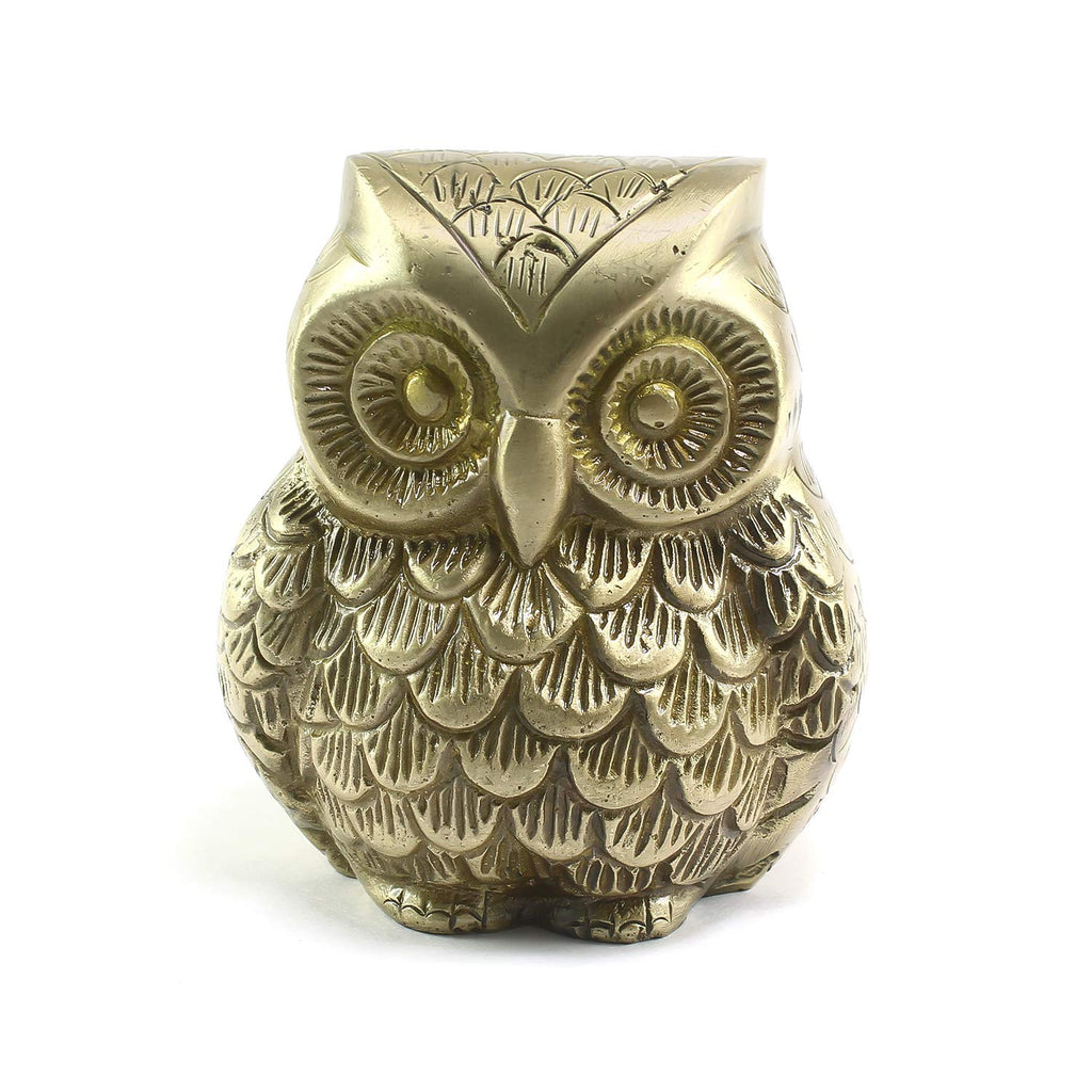 Ecraftindia Brass Decorative Owl Showpiece