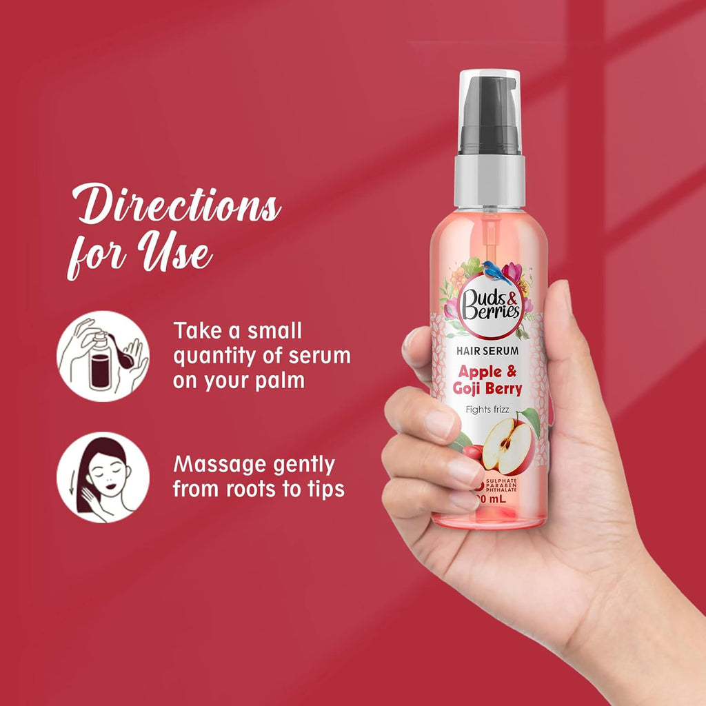 Buds & Berries Apple and Goji Berry Frizz Control Hair Serum - 100 ml