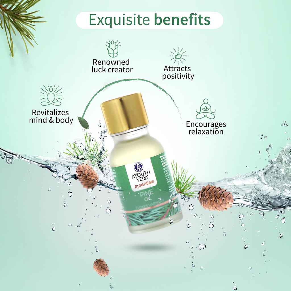 Ayouthveda Pine Essential Oil | Aromatherapy Kit for Stress Relief & Relaxation | use for Skin & Hair, Bath, Soaps & Candles, Inhalers & Diffusers | Revilatises & Soothes Mind & Body (15ml)