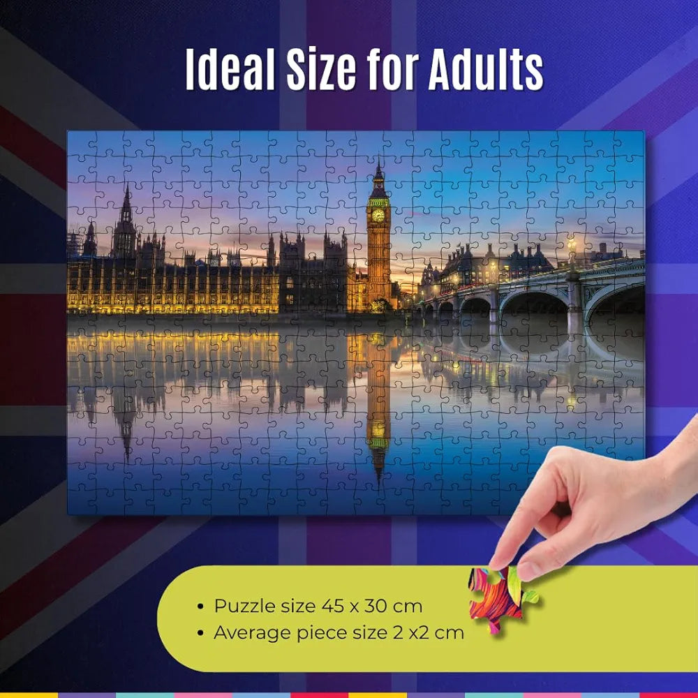 Playhills 300 Piece Wooden Puzzle Big Ben,London 300 Piece Puzzle for Kids & Adults Improves Your Child Brain Power Focus & Memory, Gift for Age 8+ Year