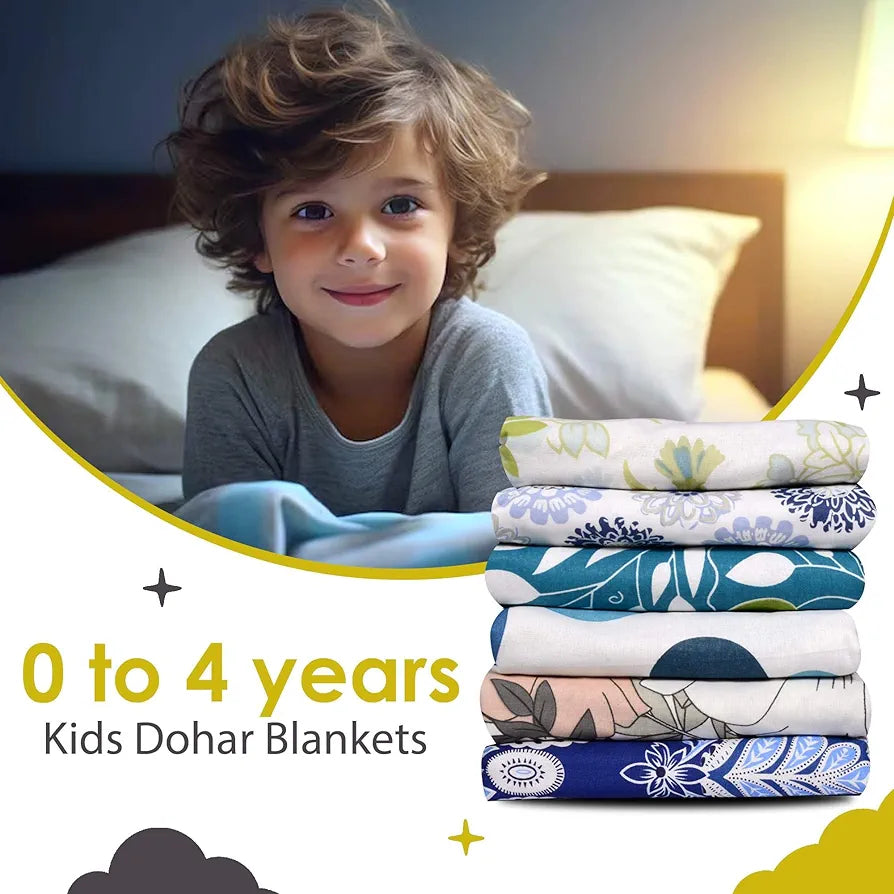 Divine Casa Pure Cotton Baby Blankets Newborn 0-4 Years Soft Cozy Dohar for Toddler Girls I Boys I Babies for Gift Colour Green Banana and White