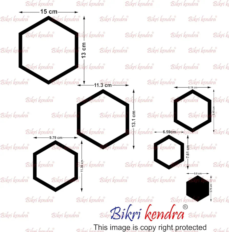Bikri Kendra Art BK91 Sun with Hexagon Ring 2 Set 3D Acrylic Mirror Stickers for Wall