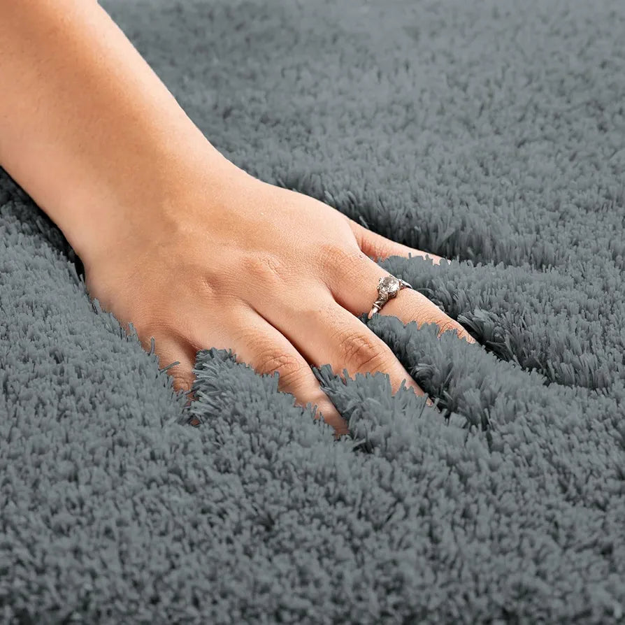 Luxe Home International Microfiber Luxe Home Bath Mat Rectangular Colour Grey