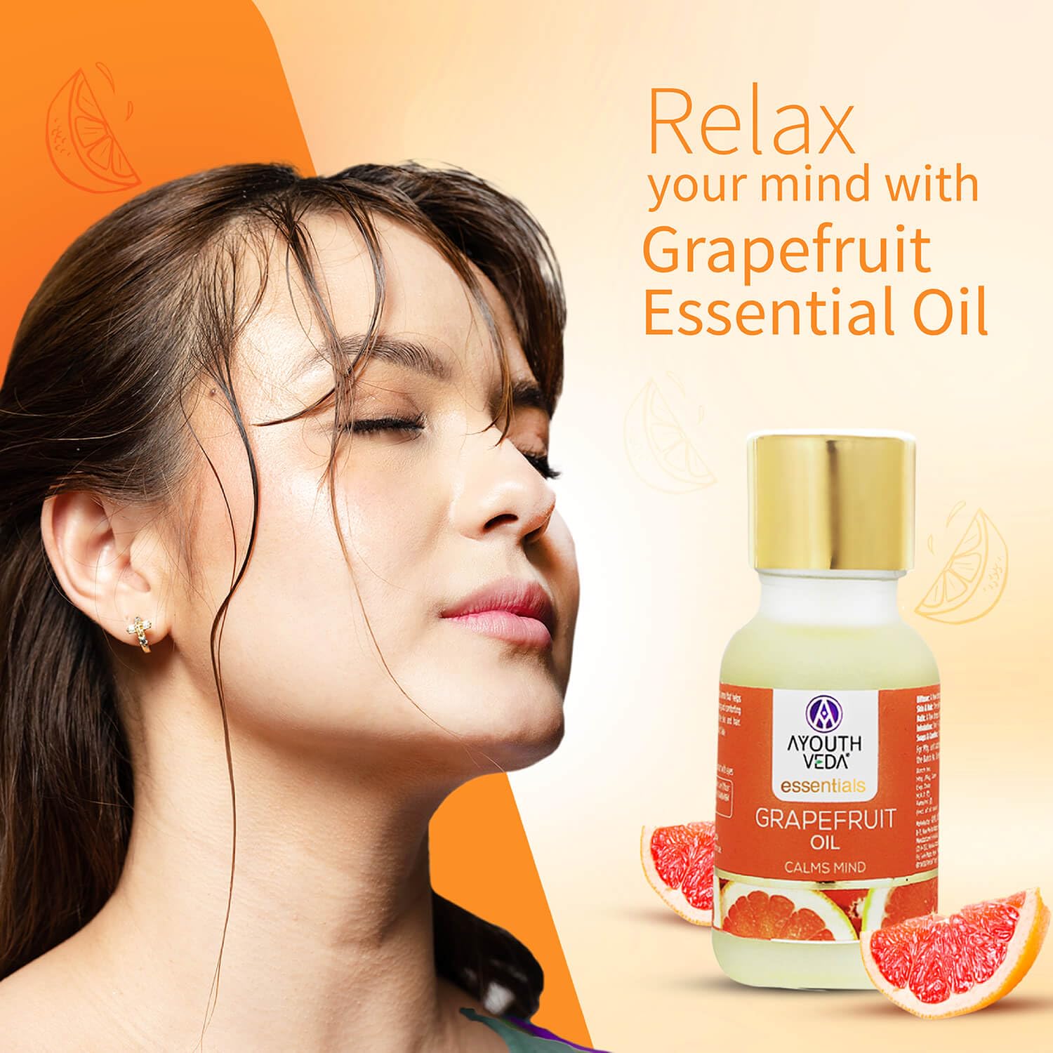 Ayouthveda Grapefruit essential oil | For Healthy Skin & Hair | Pure & Natural Aromatherapy oil 15ml