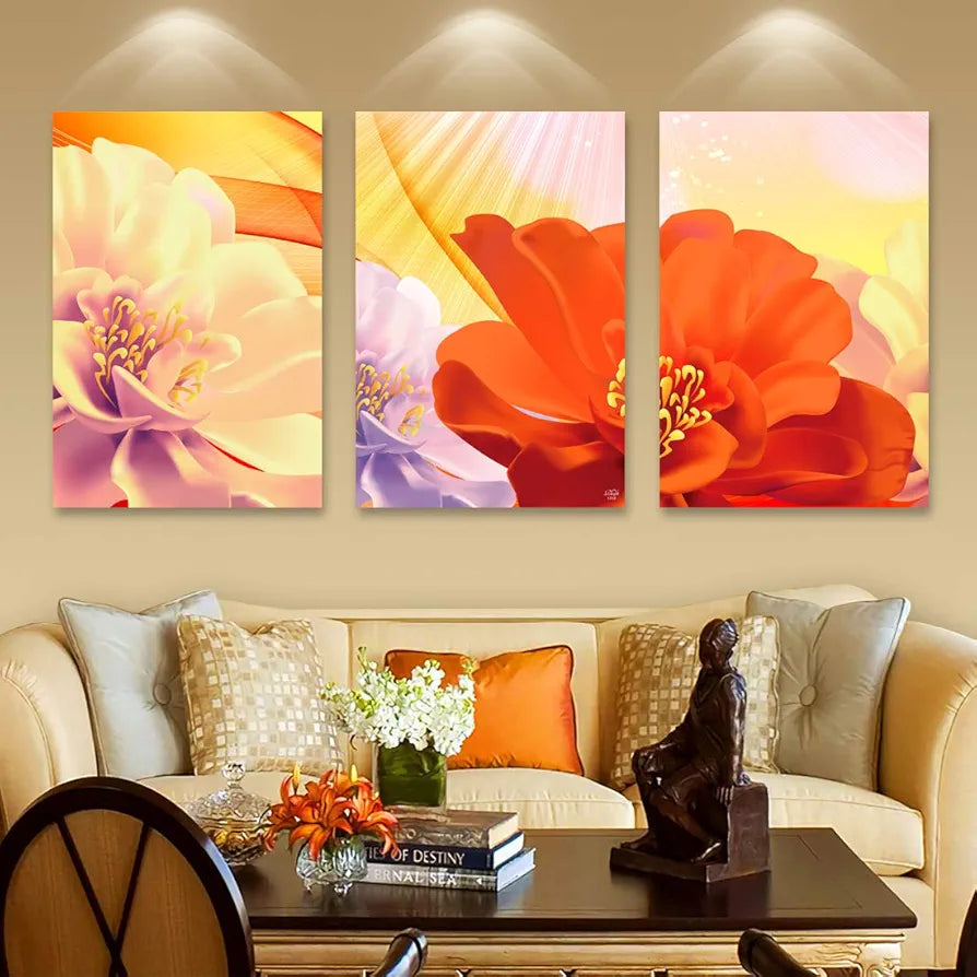 Rangoli MDF 3 Pcs Wall Poster 12x18 Inch Decorative Wall Art P-4 Design-17