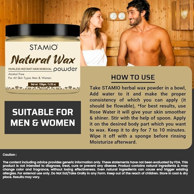 Stamio Natural Hair Removal/Remover Powder - 150 gms