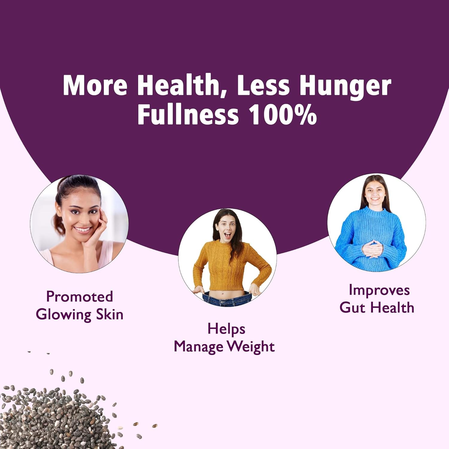 Sorich Organics Raw Chia Seeds for Eating Hair Growth | Morning Breakfast Healthy Snacks | Rich in Fiber & Omega-3 | Diet Food