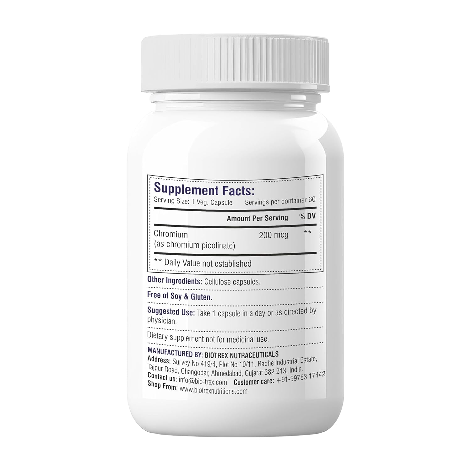 Biotrex Nutraceuticals Chromium Picolinate 200 mcg - 60 Capsules