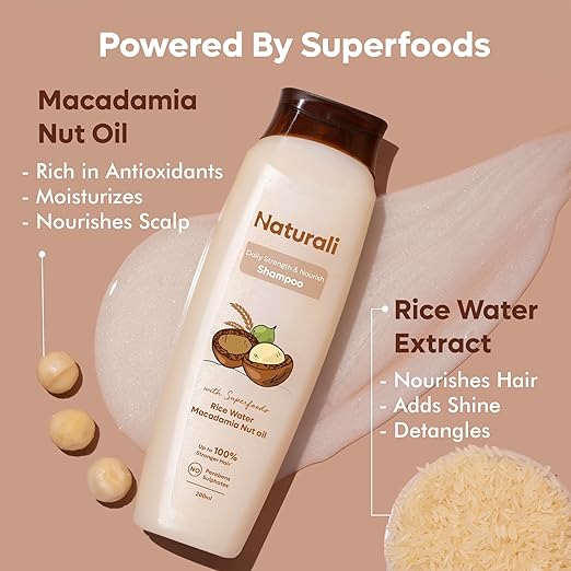 Naturali Daily Strength & Nourish Shampoo with Rice Water - 200 ml