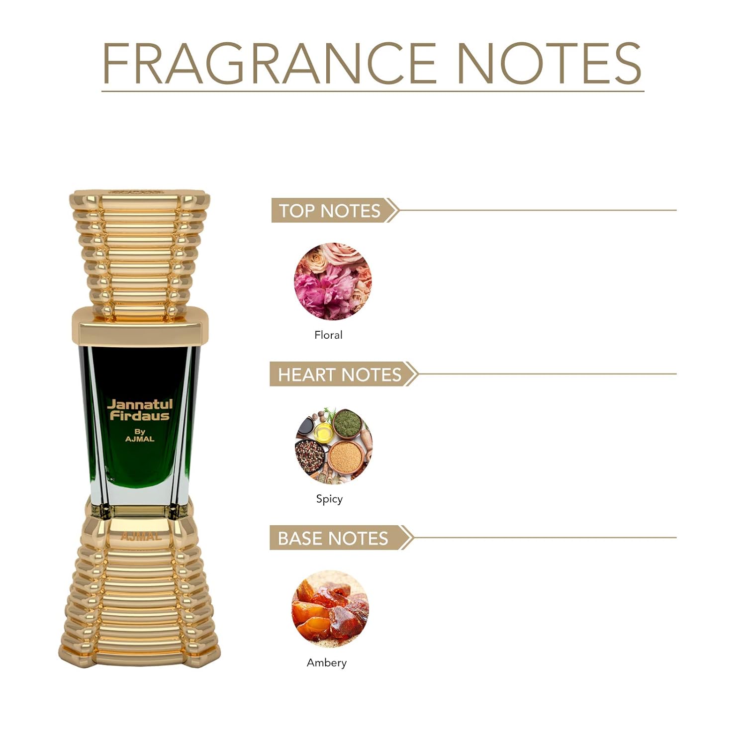 Ajmal jannatul Firdaus Concentrated Oriental Perfume Free From Alcohol 10ml for Unisex