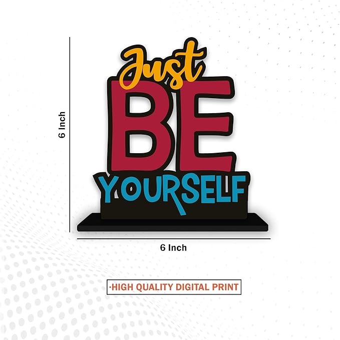 Artvibes Wooden Idols and Figurine Just Be Yourself Quotes Table Decoration for Office Desk | Home Decor | Living Room