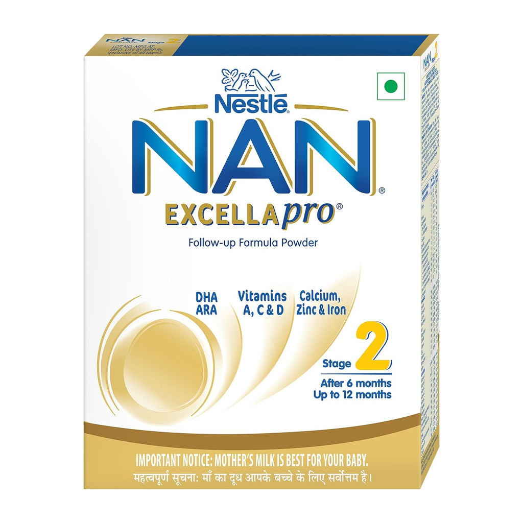 NestlÃ© NAN EXCELLAPRO Nan Stage 2 Follow-Up Formula Milk Powder For Babies, 6-12 months, with DHA, ARA, 400g Pouch in Box