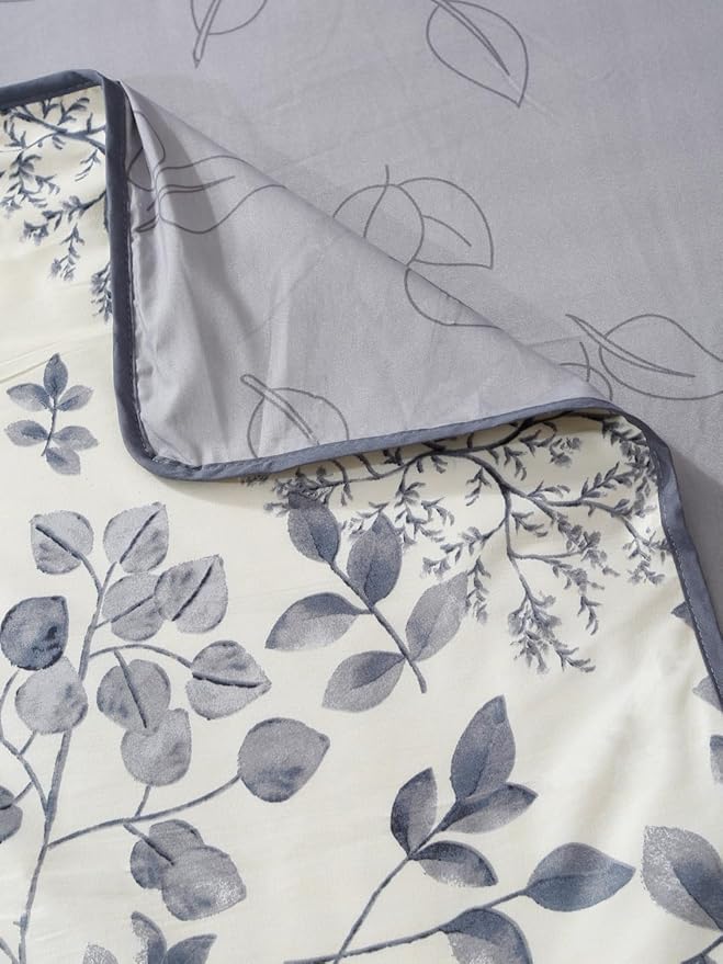 Cortina Ultra-Soft Microfiber Reversible 120 GSM Abstract Single AC Blanket Quilt Dohar | White