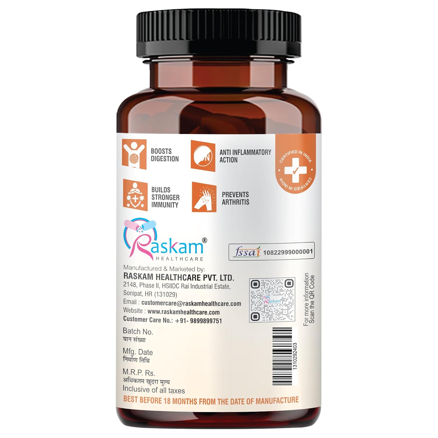 Curcumin 100 veg capsules-with 95% Curcuminoids - Higher Absorption- Antioxidant & Anti-inflammatory Supplement - For Skin, Joint Support, Boosts Immune System