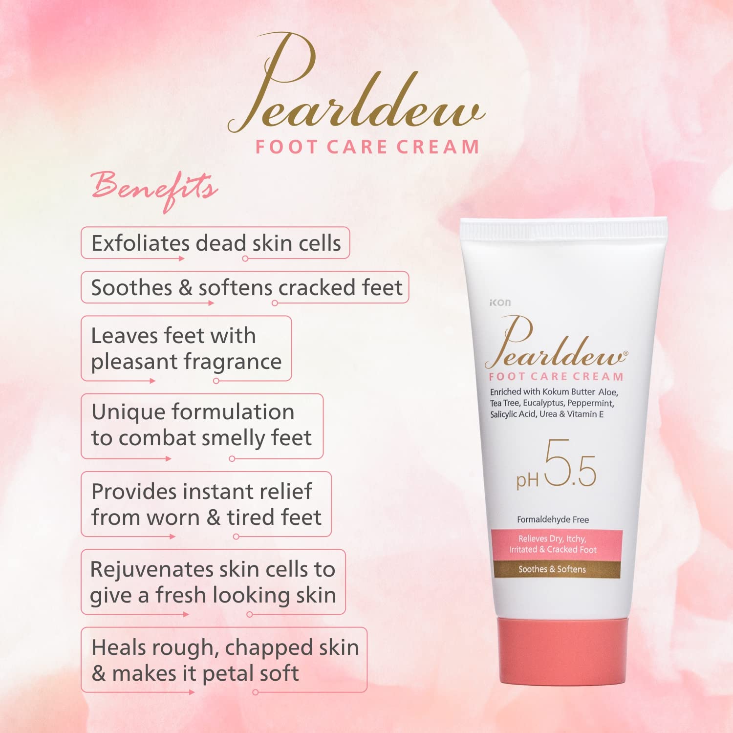 Pearldew Foot Care Cream - 60 Gms | Pack of 4