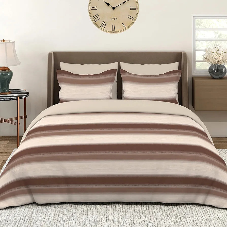 Layers Duracount Bedsheet Set for All Seasons Lightweight 225 CVC King Size Brown1