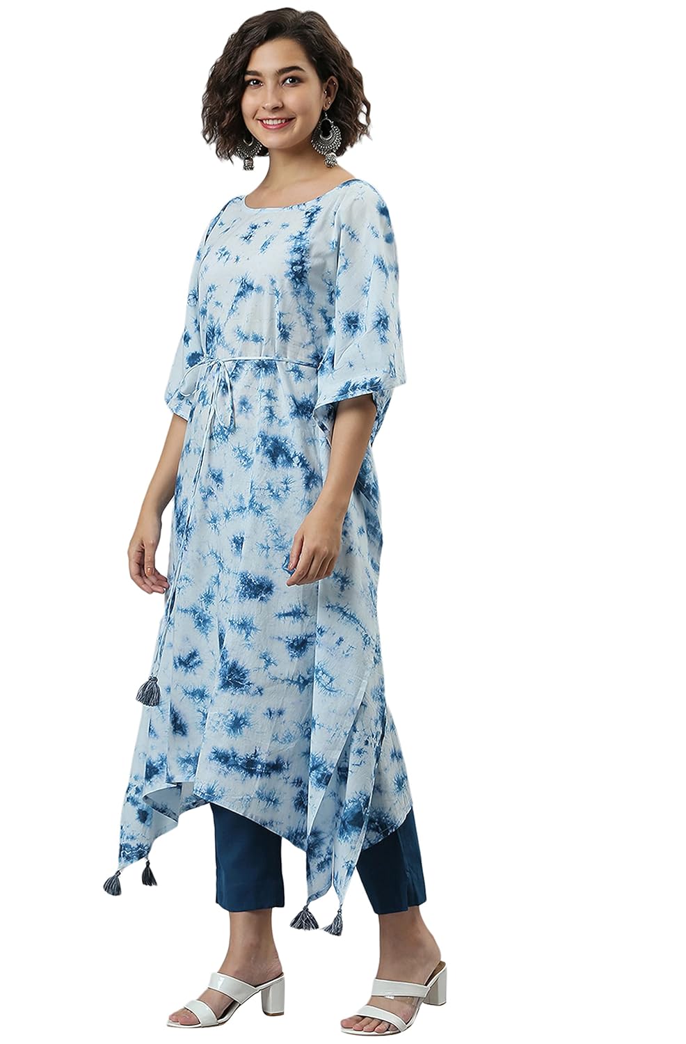 Janasya Women Kurta Blue