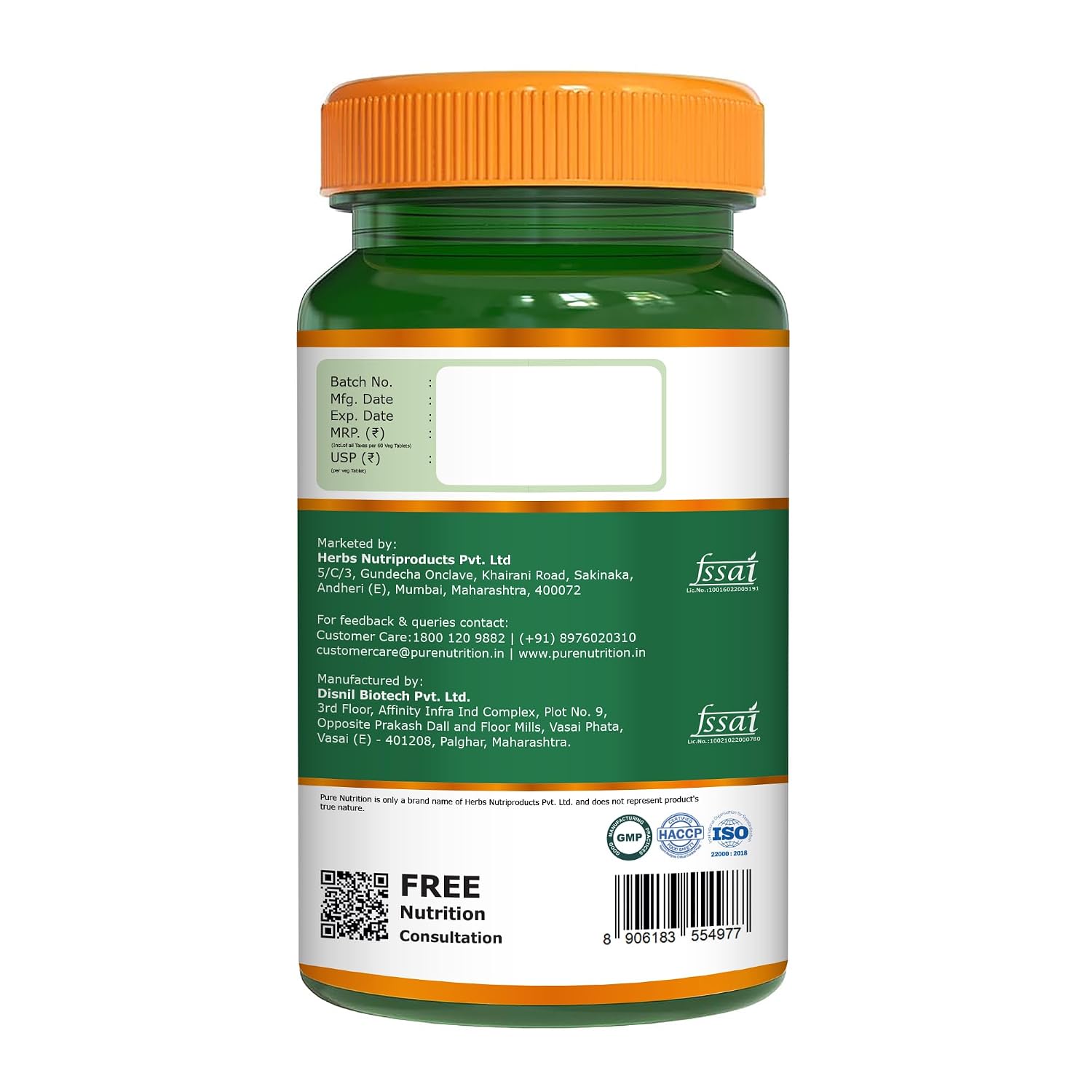 Pure Nutrition Magnesium Glycinate 550mg - 60 Tablets | High Absorption Magnesium Supplement for Daily Wellness | Supports Muscle Relaxation, Sleep & Nerve Function