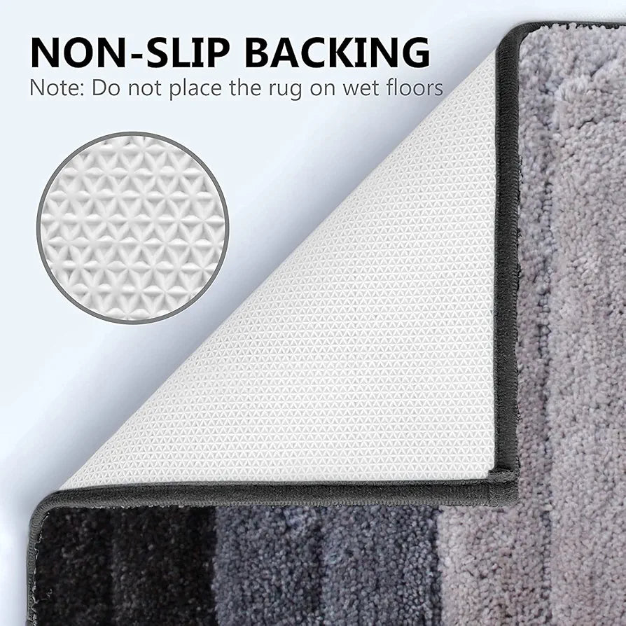 Luxe Home International Microfiber Rectangular Bath mat Soft Anti Slip Skid Luxury Mats 40X60 Cm  Colour Shadow