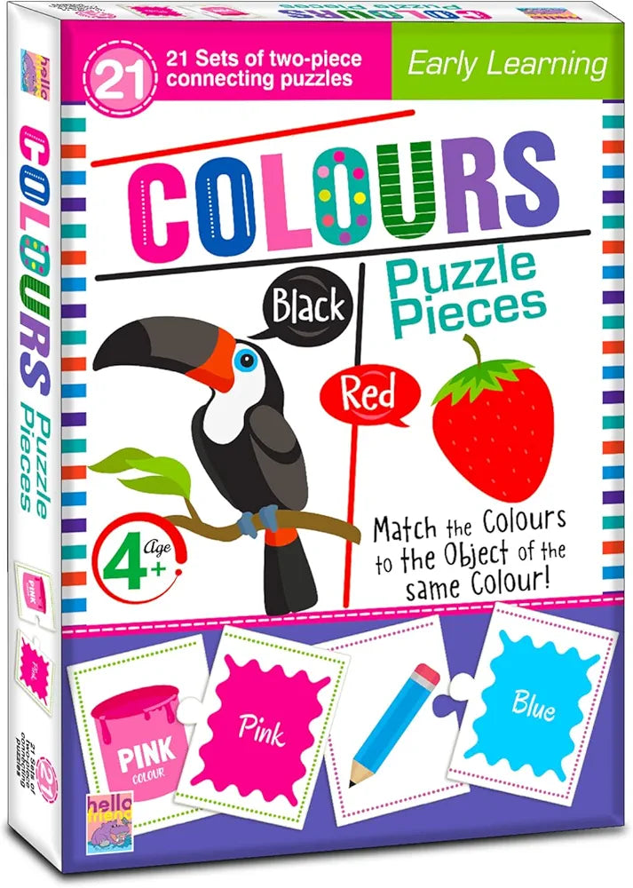 Hello Friend Colors Match Jigsaw Puzzle Connecting 2-Piece  for Kids, Children and Toddlers Early Learning Educational