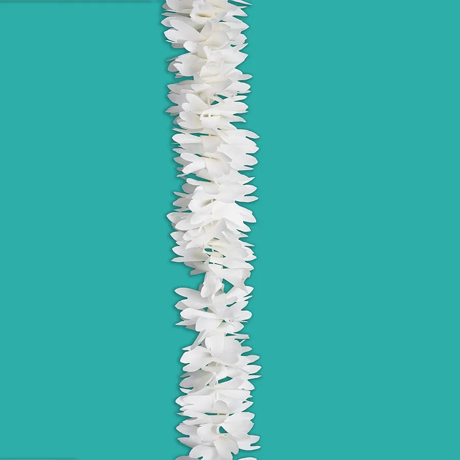 Handmade 10 Pcs Artificial Mogra Garland with Lotus Hanging for Decoration White Flower Strings 2.5 Feet Length
