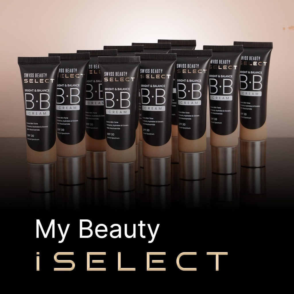 SWISS BEAUTY Select Bright&Balance Multifunctional Luminous Medium Coverage Bb Cream With Spf 30 Protects, Hydrates And Covers Infused With Niacinamide, Wheat Germ Oil Shade-That's Fair, 30G|1 Count
