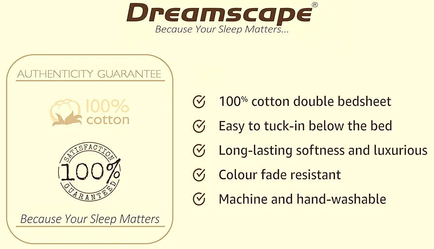 Dreamscape 220 Tc Cotton Single Bedsheet with Pillow Cover Self-Striped Red