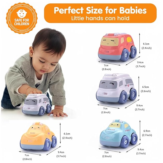 Kidology Push & Go Baby Car Toy Set Friction Powered